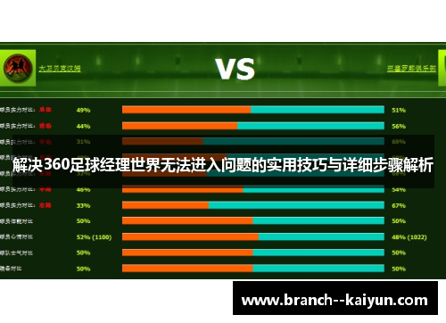 解决360足球经理世界无法进入问题的实用技巧与详细步骤解析